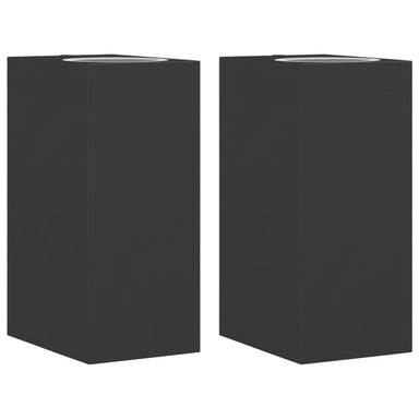 Buitenwandlampen 2 st gegoten aluminium zwart