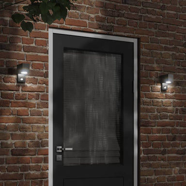 Buitenwandlamp met sensor gegoten aluminium zwart