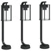 Vloerlamp voor buiten 3 st 60 cm roestvrij staal zwart