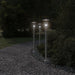 Vloerlamp voor buiten 3 st 100 cm roestvrij staal zilverkleurig