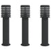 Vloerlamp voor buiten 3 st 60 cm roestvrij staal zwart