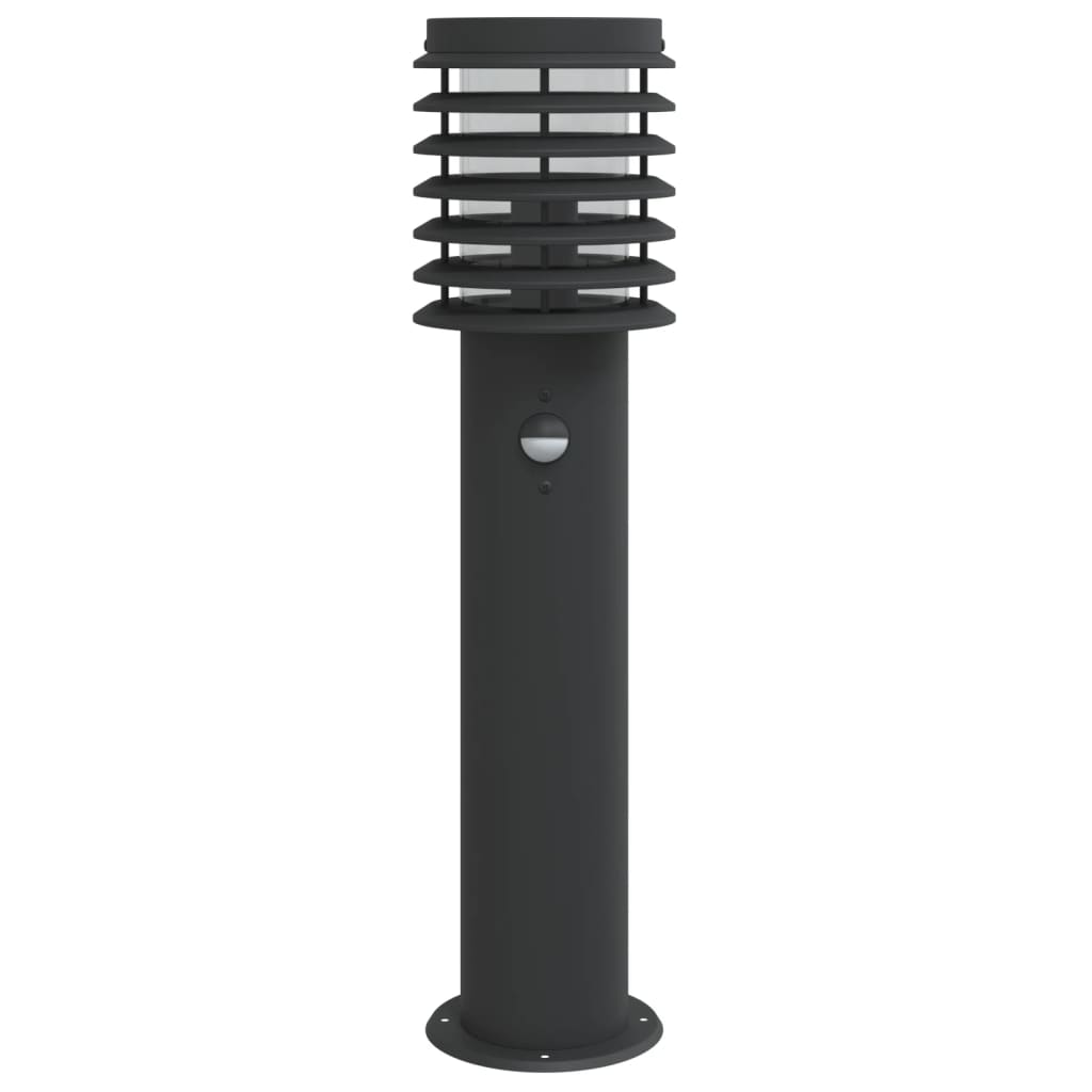 Vloerlamp voor buiten met sensor 60 cm roestvrijstaal zwart