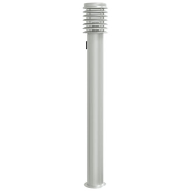 Buitenvloerlamp met stopcontact 110 cm roestvrijstaal zilver