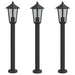 Vloerlamp voor buiten 3 st 80 cm roestvrijstaal zwart