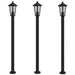 Vloerlamp voor buiten 3 st 120 cm roestvrijstaal zwart