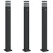 Vloerlampen voor buiten 3 st met sensor 110 cm aluminium zwart
