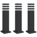 Buitenvloerlampen 3 st met stopcontact 50 cm aluminium zwart