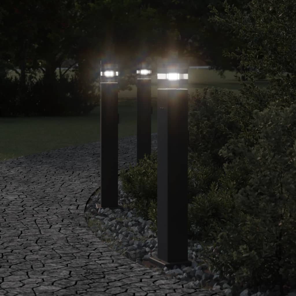 Vloerlamp voor buiten met stopcontact 80 cm aluminium zwart