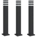 Buitenvloerlampen 3 st met stopcontact 80 cm aluminium zwart