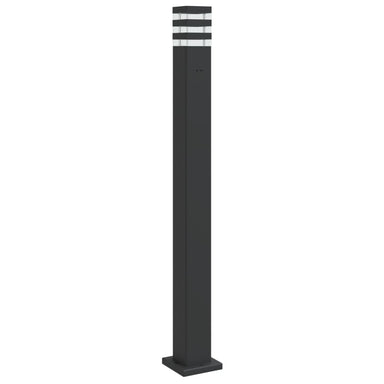 Vloerlamp voor buiten met stopcontact 110 cm aluminium zwart