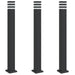 Buitenvloerlampen 3 st met stopcontact 110 cm aluminium zwart