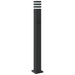 Buitenvloerlampen 3 st met stopcontact 110 cm aluminium zwart