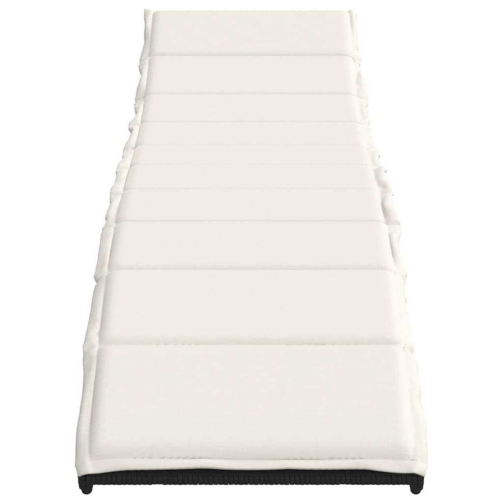 Ligbedden 2 st met kussens poly rattan zwart