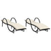Ligbedden 2 st met kussens poly rattan zwart