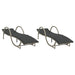 Ligbedden 2 st met kussens poly rattan lichtgrijs