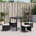 Tuinkrukken 4 st met kussens 40x40x35 cm poly rattan zwart