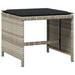 Tuinkrukken 4 st met kussens 40x40x35 cm poly rattan lichtgrijs