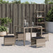 Tuinkrukken 4 st met kussens 40x40x35 cm poly rattan lichtgrijs