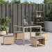 Tuinkrukken 4 st kussens 40x40x35 cm poly rattan gemengd beige