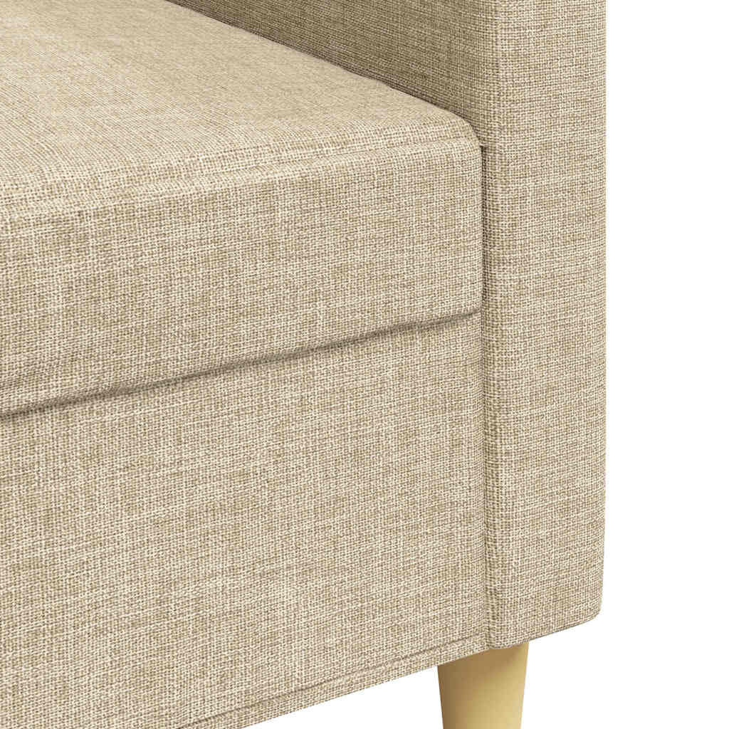 Driezitsbank 210 cm stof crème