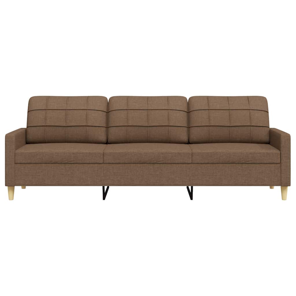 Driezitsbank 210 cm stof bruin