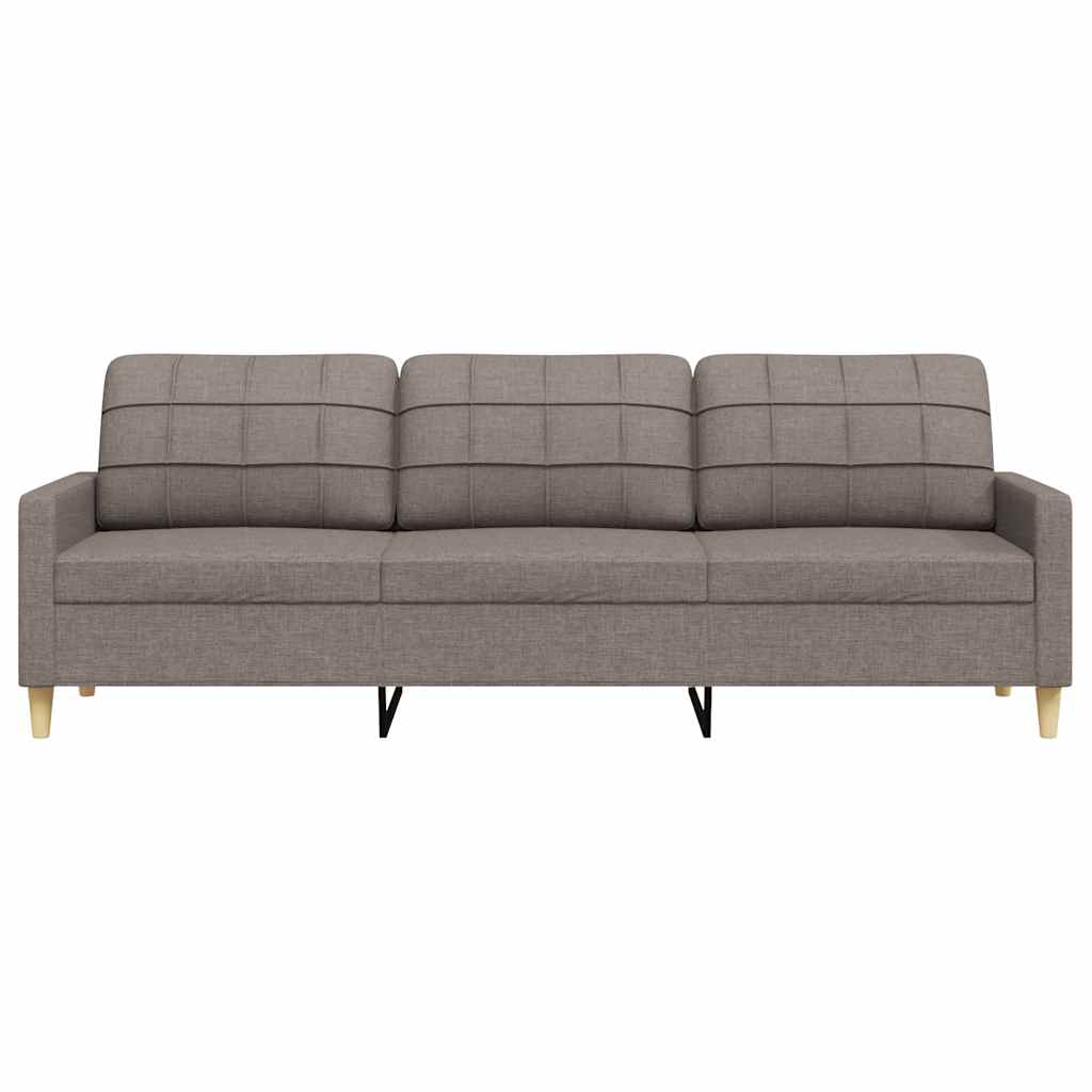 Driezitsbank 210 cm stof taupe