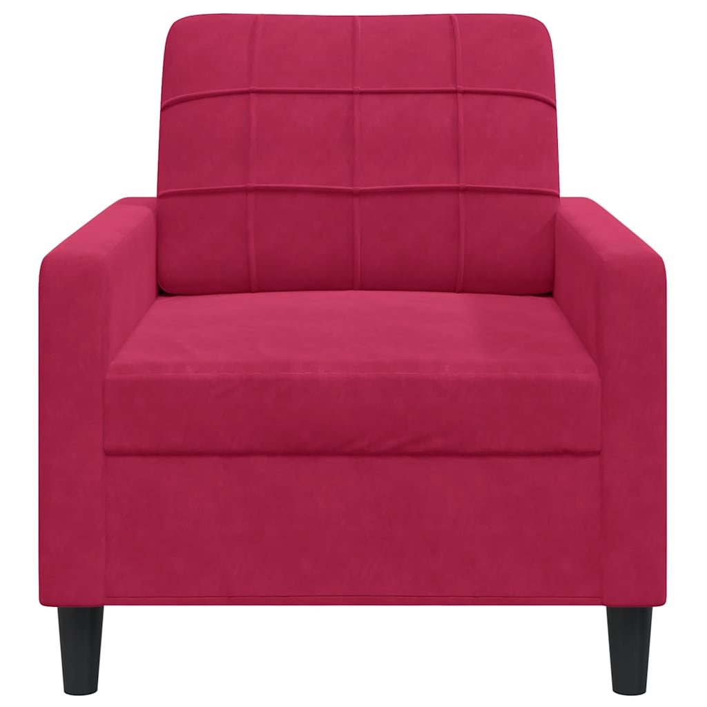 Fauteuil 60 cm fluweel wijnrood