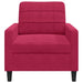Fauteuil 60 cm fluweel wijnrood