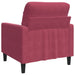 Fauteuil 60 cm fluweel wijnrood