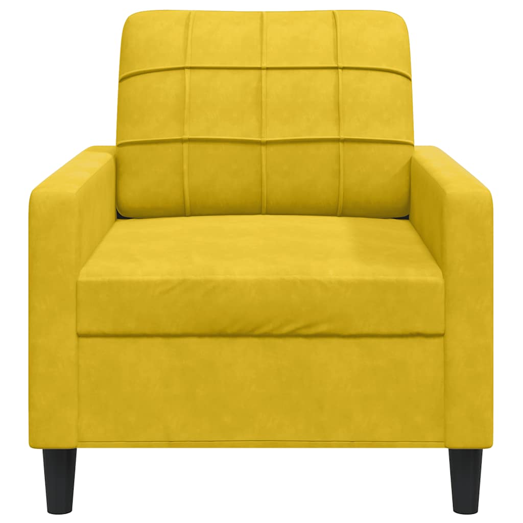 Fauteuil 60 cm fluweel geel