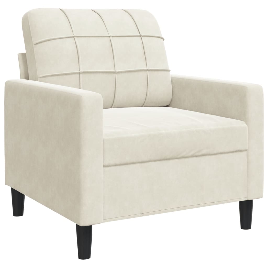 Fauteuil 60 cm fluweel crèmekleurig