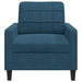 Fauteuil 60 cm fluweel blauw