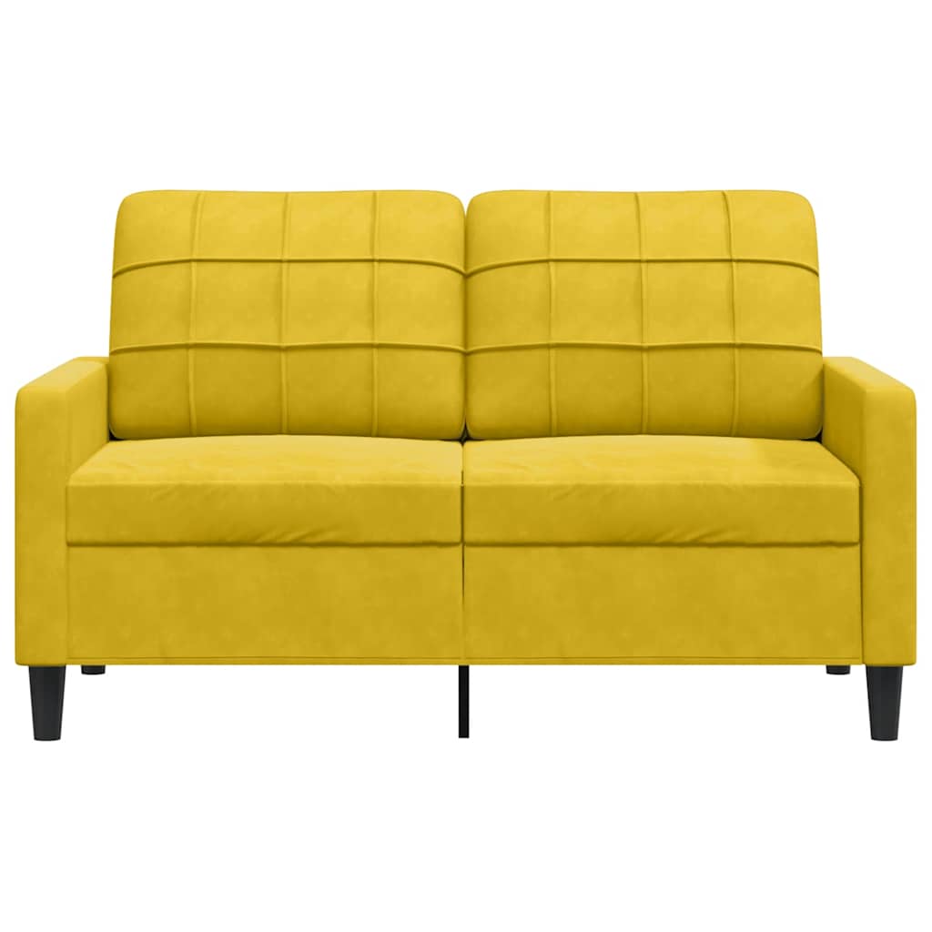 Tweezitsbank 120 cm fluweel geel