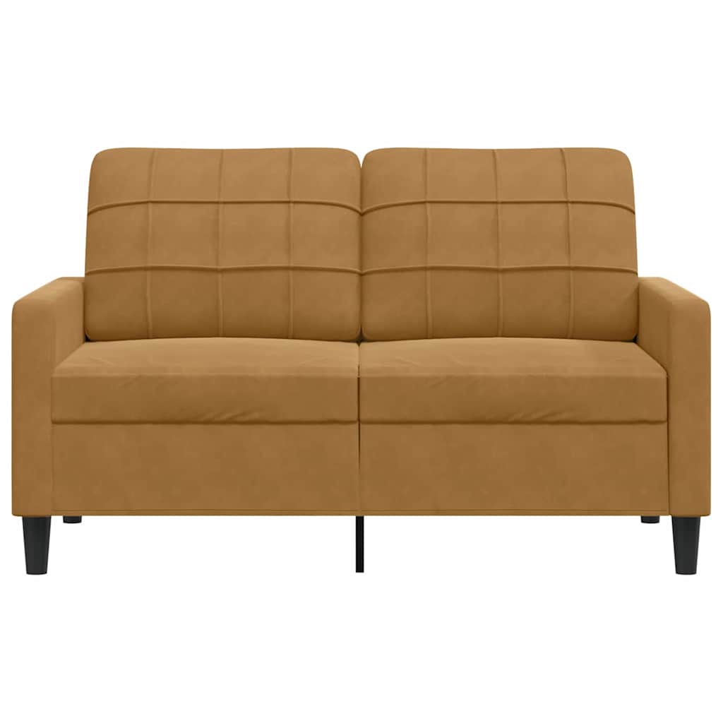 Tweezitsbank 120 cm fluweel bruin