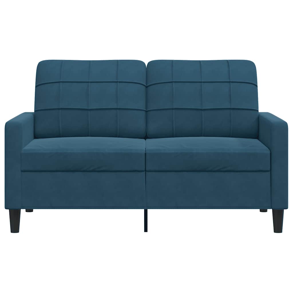 Tweezitsbank 120 cm fluweel blauw