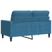 Tweezitsbank 120 cm fluweel blauw