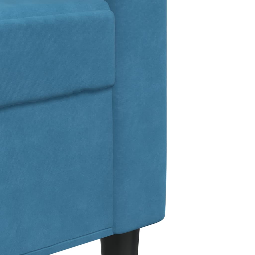 Tweezitsbank 120 cm fluweel blauw