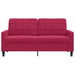 Tweezitsbank 140 cm fluweel wijnrood