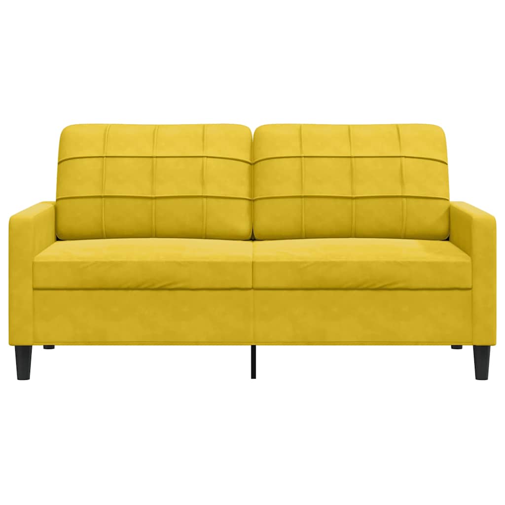 Tweezitsbank 140 cm fluweel geel