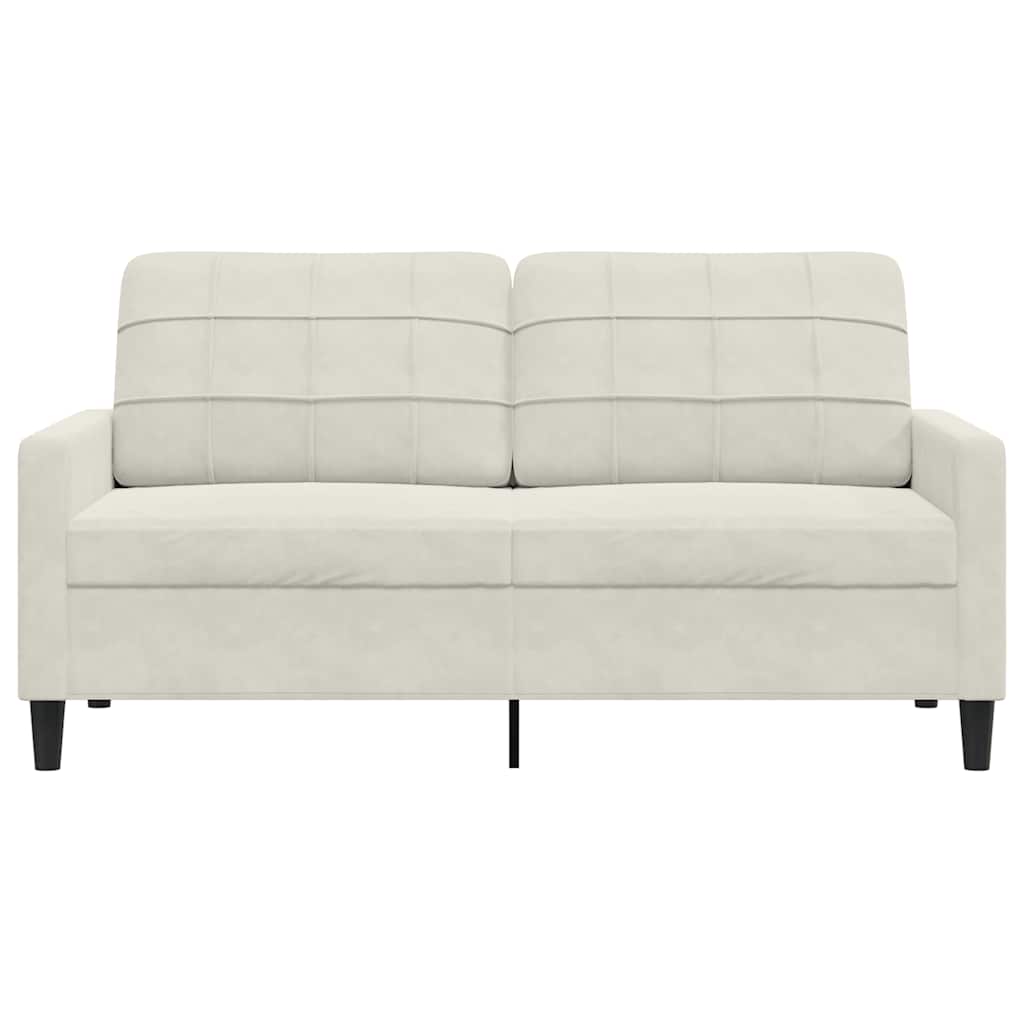 Tweezitsbank 140 cm fluweel crèmekleurig