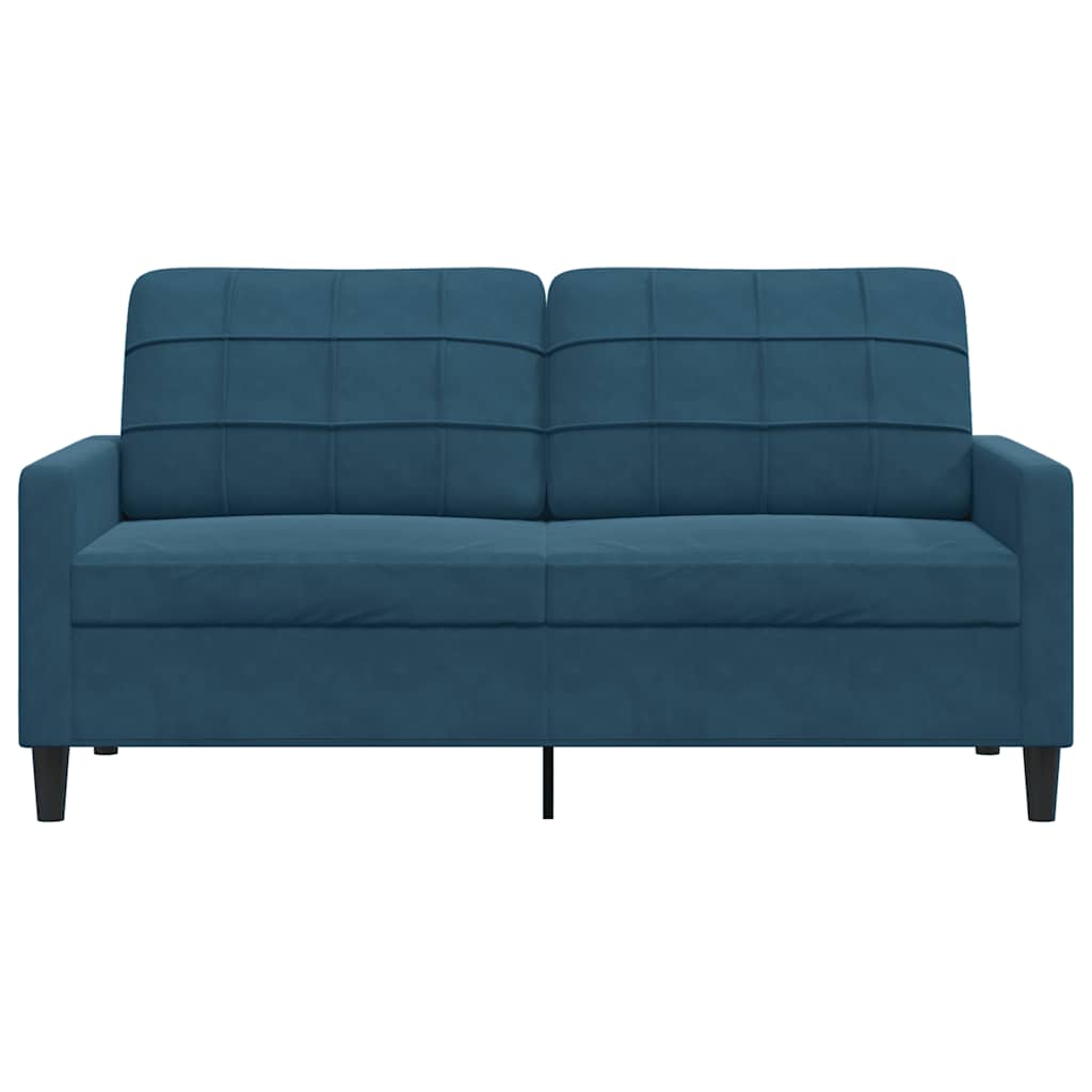Tweezitsbank 140 cm fluweel blauw