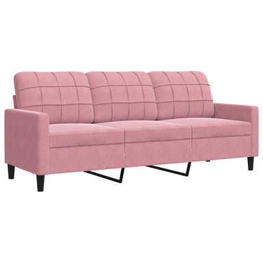 Driezitsbank 180 cm fluweel roze