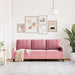Driezitsbank 180 cm fluweel roze