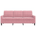 Driezitsbank 180 cm fluweel roze