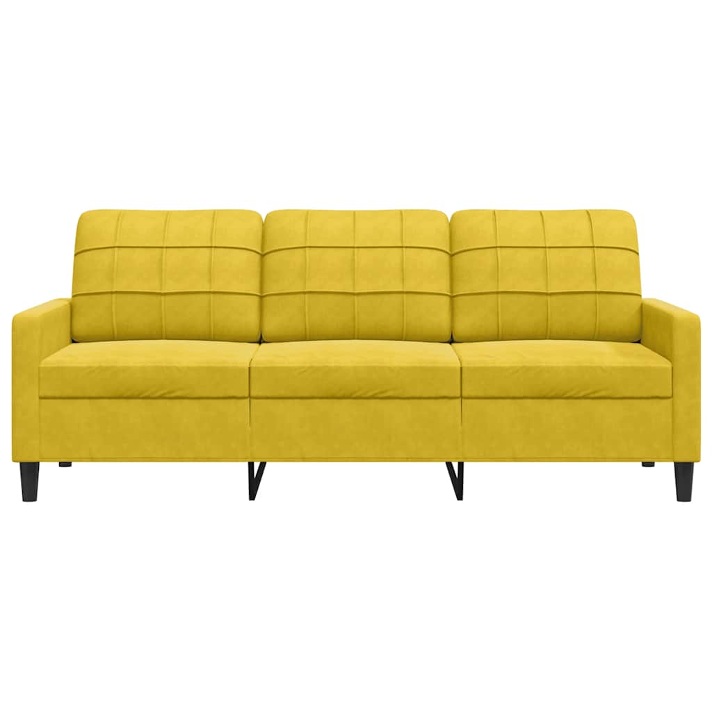 Driezitsbank 180 cm fluweel geel