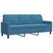 Driezitsbank 180 cm fluweel blauw