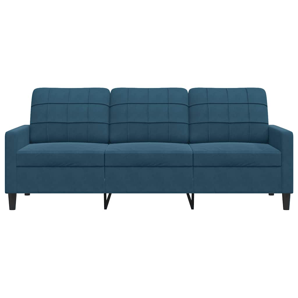 Driezitsbank 180 cm fluweel blauw