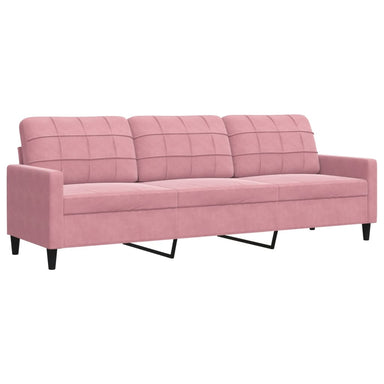 Driezitsbank 210 cm fluweel roze