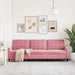 Driezitsbank 210 cm fluweel roze