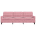 Driezitsbank 210 cm fluweel roze
